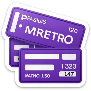 Parisien metro purple ticket  sticker