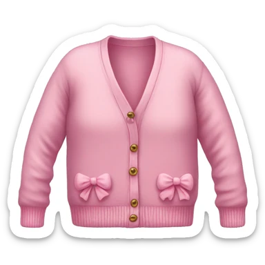 Pink cardigan with bow  sticker