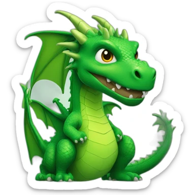 A green dragon who play video games sticker