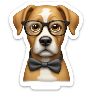 dog with glasses sticker