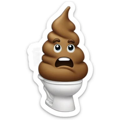 Poop man pooping poop sticker