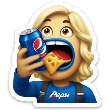 A pepsi eating  sticker