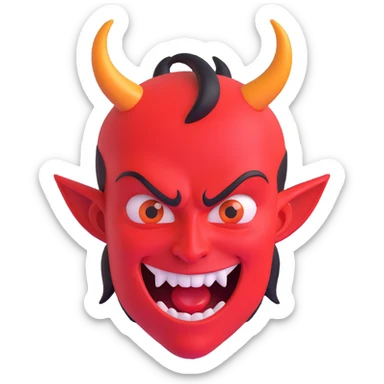 face expressing devilish emotion sticker