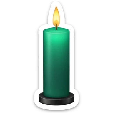 dark emerald candle in stand sticker