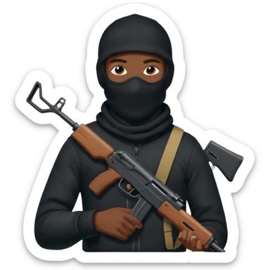 Nike ski mask black man with AK-47 sticker