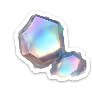 Sparkly glossy Pastel whitish iridescent glass nebula glass crystal cluster sticker