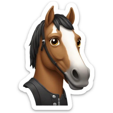 Guy with horse face sticker