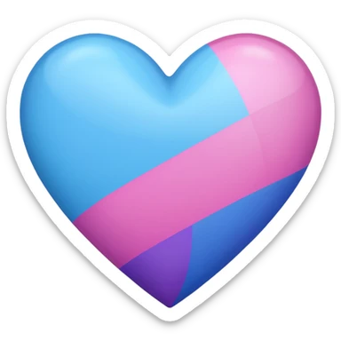 Pink purple blue heart bi flag sticker