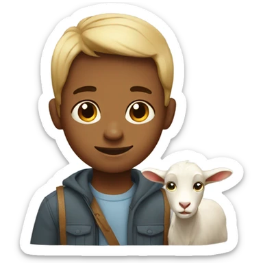 Boy with a goat boxy sticker
