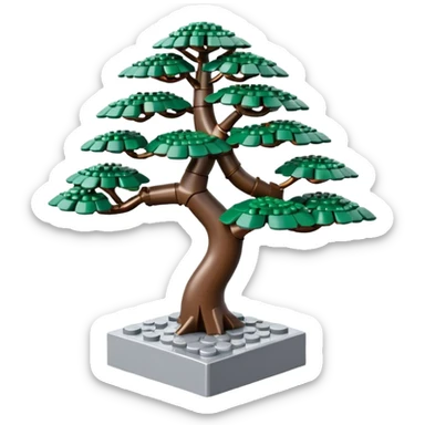 standing Lego slanted bonsai tree’s titanium rack  sticker