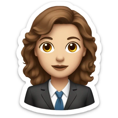brown haired mom with long hair, business attire sticker