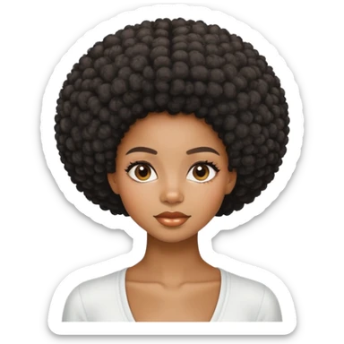 Black girl with beautiful afro Hair wake up on the morning sticker