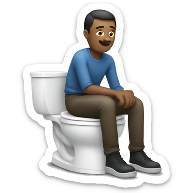 Man sitting on a toilet sticker