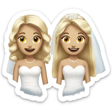 Two blonde brides sticker