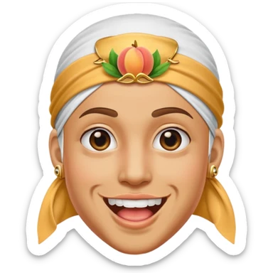 peach with an durag and grillz sticker
