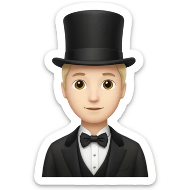 Classic 1800s man in formal attire and top hat, standing sticker