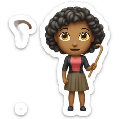 Woman-with-one-cane sticker