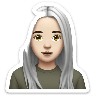 billie eilish with red roots sticker