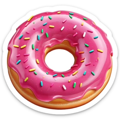 Pink translucent doughnut  sticker