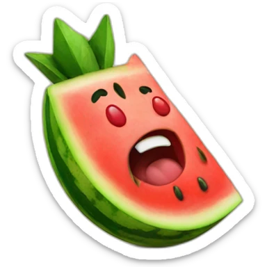 king watermelon with heart eyes sticker