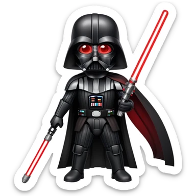 Darth Vader with red light saber sticker