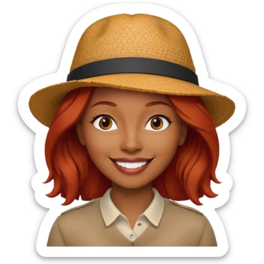 hatted and red haired black woman sticker