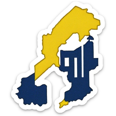 generate a drawing of the outline of the state of michigan and make it maize and blue sticker