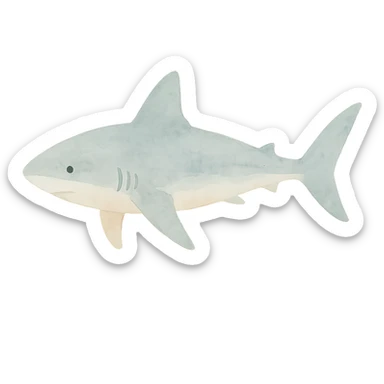 shark in watercolor art style sticker