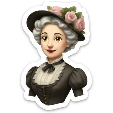 Victorian lady sticker