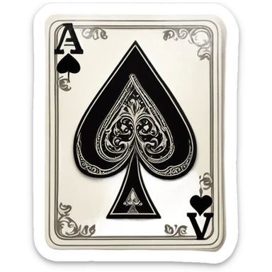 Ace of spades card sticker