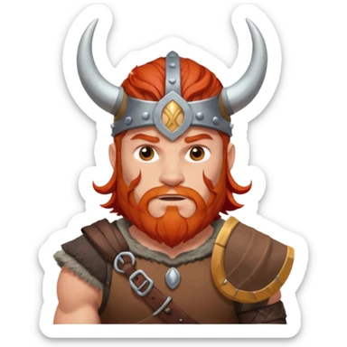 Viking man red hair sticker