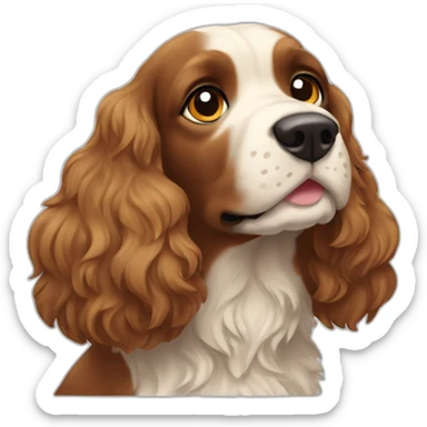 Spaniel haciendo un guión sticker