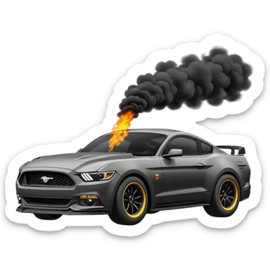 s550 (2015+) emoji of a ford mustang doing a burnout sticker