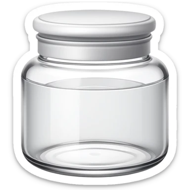 empty cosmetic jar icon with the lid off, showing it's used up sticker