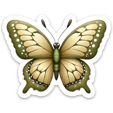 khaki butterfly sticker