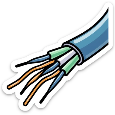 close-up of optical fiber cable filaments showing individual glass strands sticker