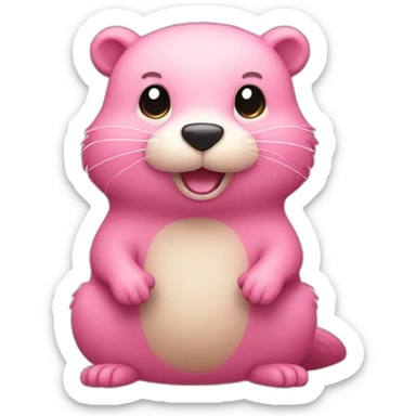light-pink-fur-kawaii-beaver-with-big-tail sticker