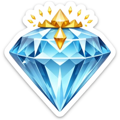 "Brilliant diamond crystal with electric energy crackling around it, spiritual power gem, no people, clean emoji style" sticker
