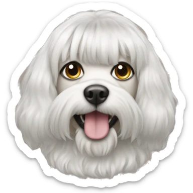 dog wearing a wig sticker