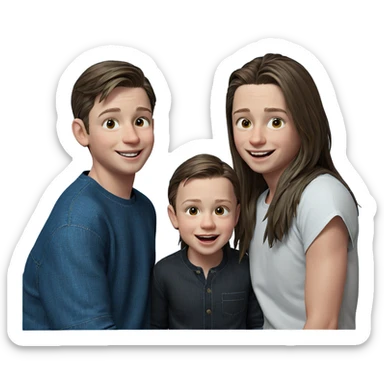 happy boys with long hair sticker