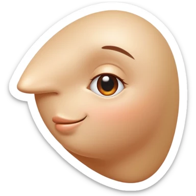nose emoji with strong glossy highlights, bright shine on the top and sides, polished 3D look, smooth shading, simple rounded shape, high emphasis

 sticker