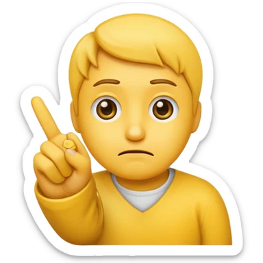 Create a emoji face sad with showing one hand little finger.
The other finger should be down and only one smallest finger should be stand up.

 sticker