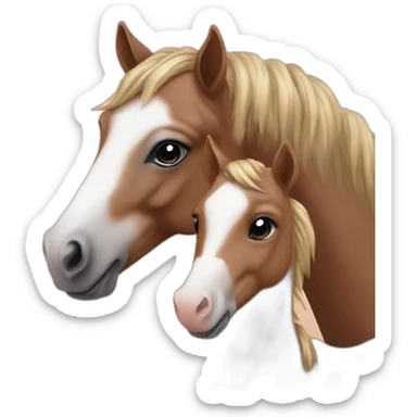 Baby horse and mom horse sticker