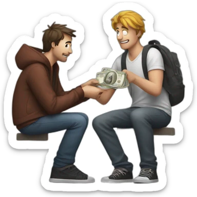 mr beast taking money from homeless person sticker