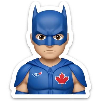 Batman in Toronto Blue Jays uniform sticker