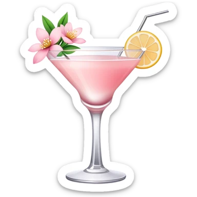 Light pink cocktail with flowers sticker