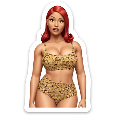 girl with red hair at door sticker