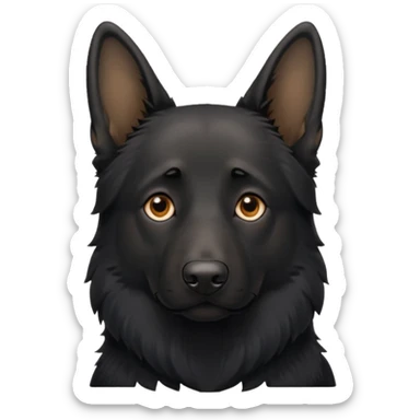 black german shepherd brown eyes  sticker