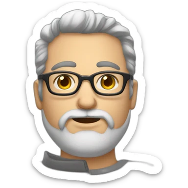 homem branco gordo rosto arredondado oculos e barba sticker