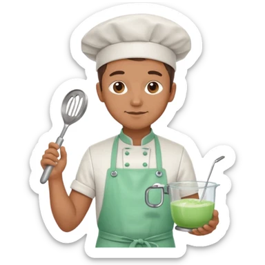 Mixer + peppermint apron,  Chef. sticker